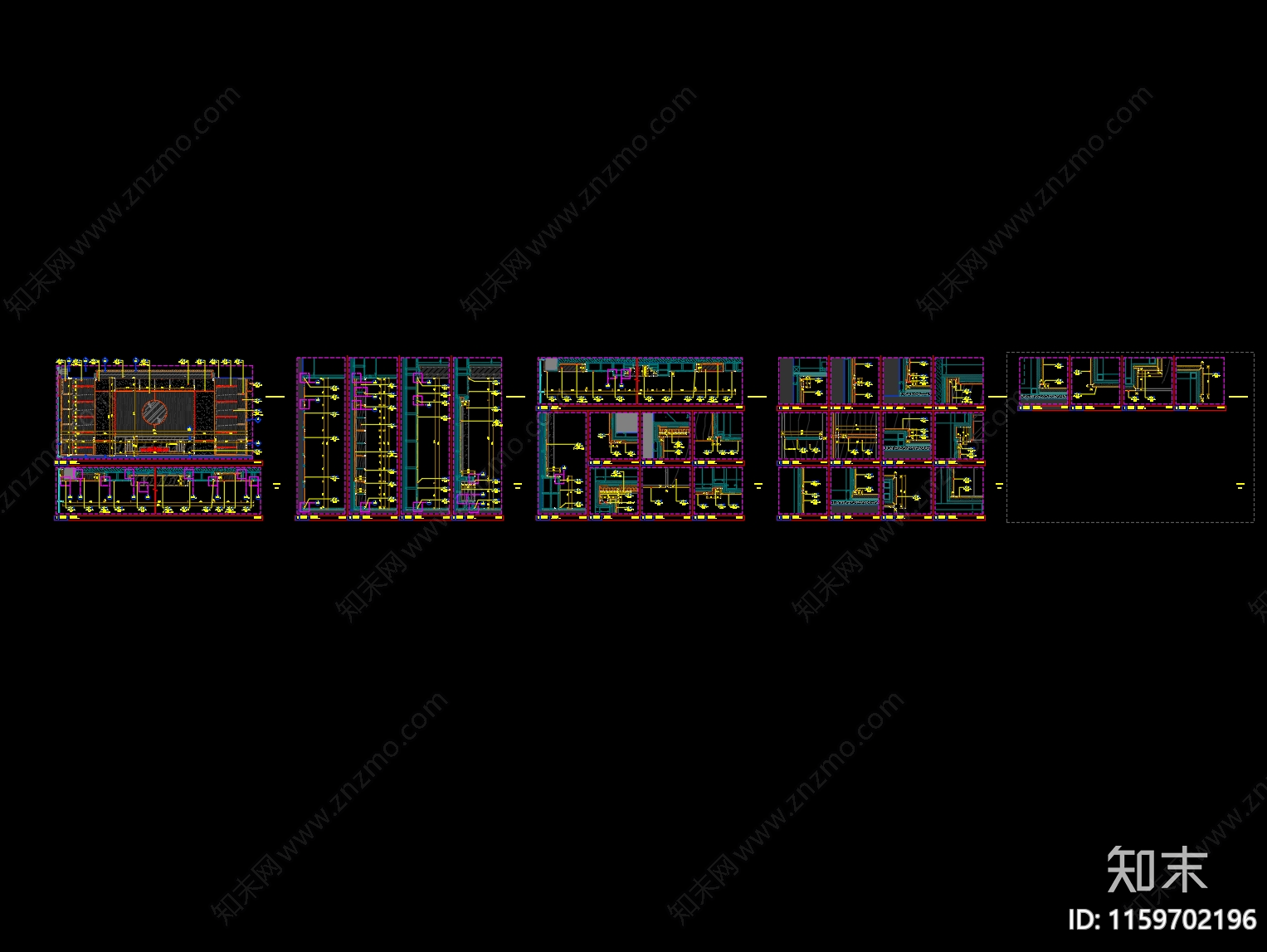 现代售楼处壁炉背景墙节点图施工图下载【ID:1159702196】