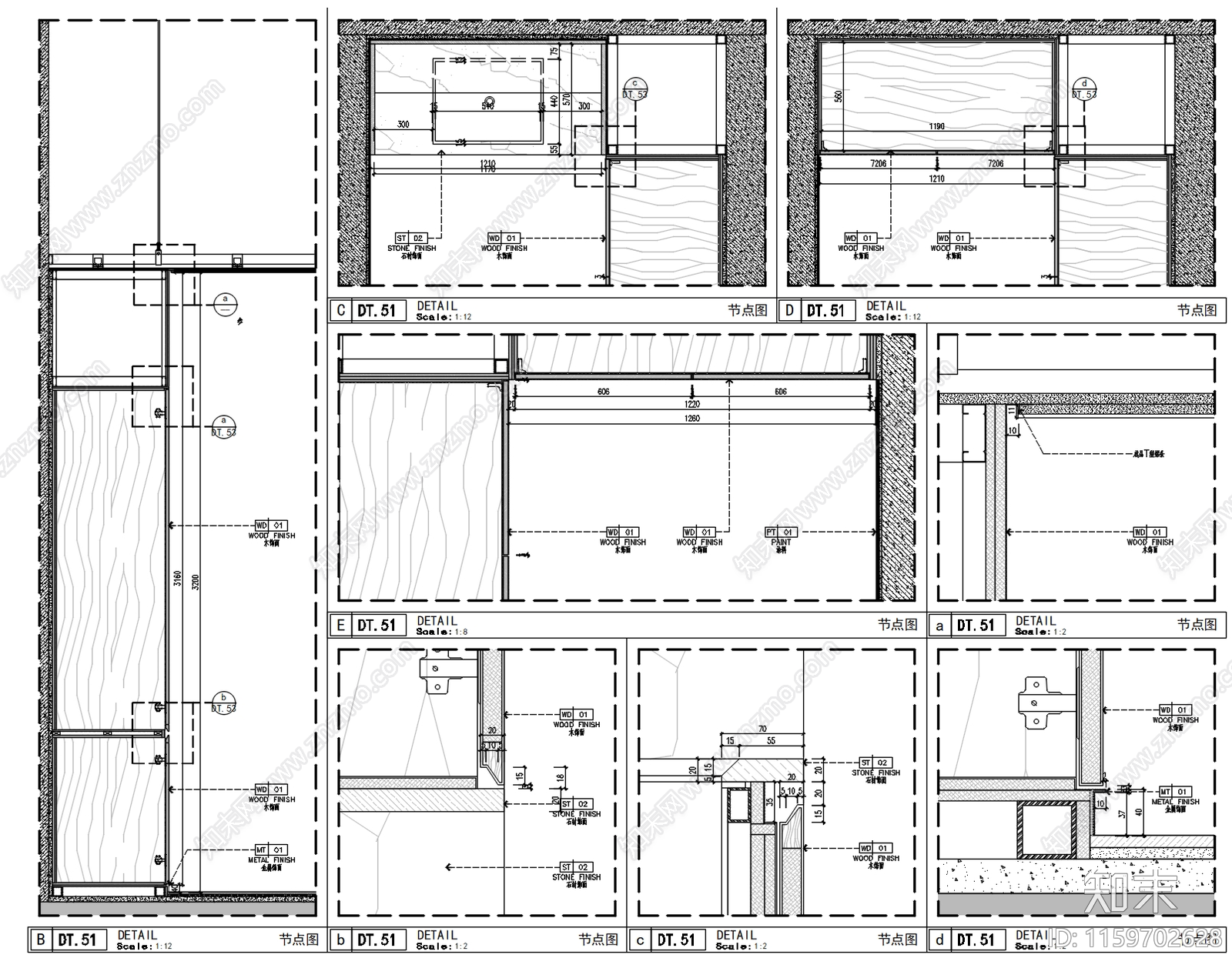 现代售楼处操作间柜体节点图cad施工图下载【ID:1159702628】