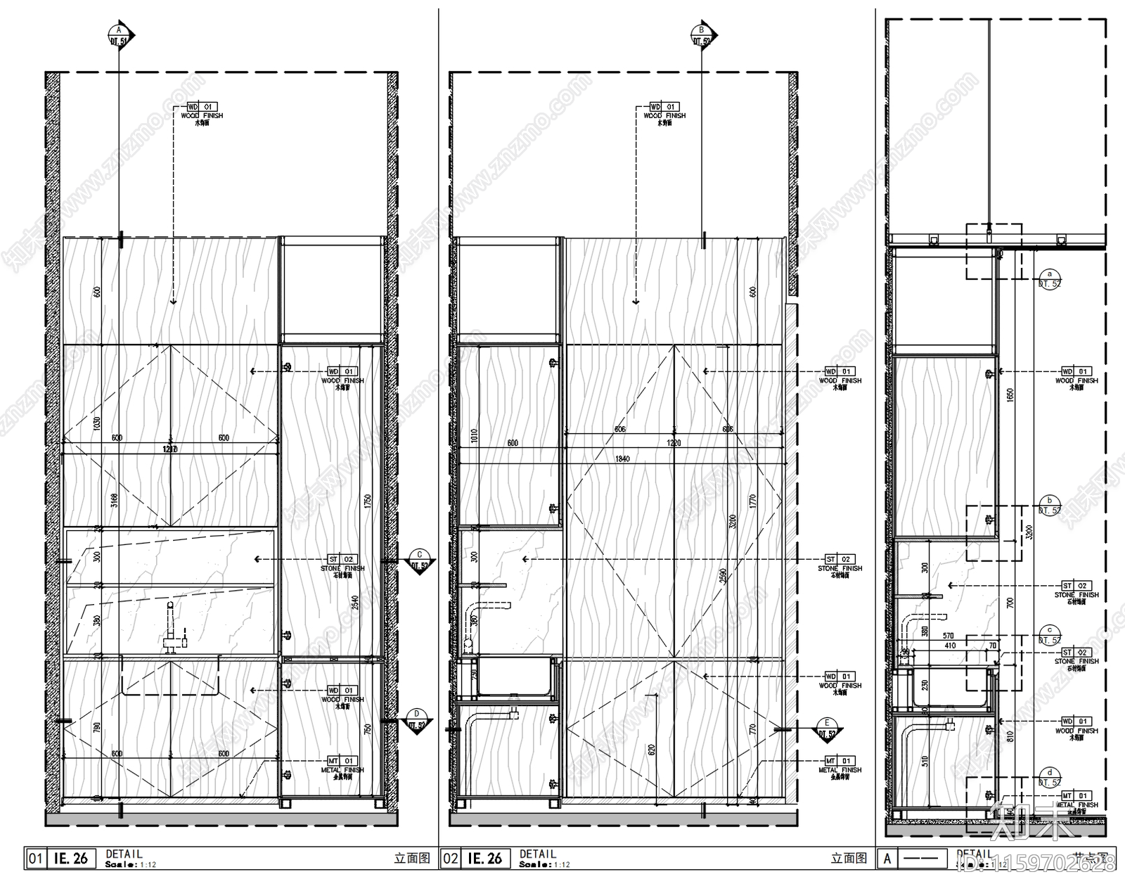 现代售楼处操作间柜体节点图cad施工图下载【ID:1159702628】