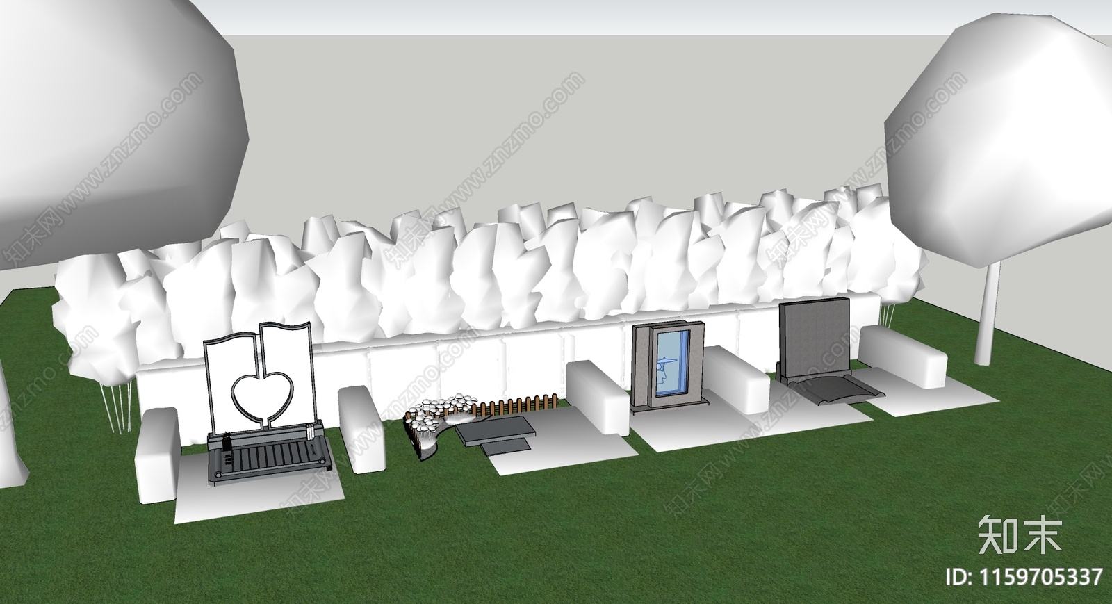 艺术墓SU模型下载【ID:1159705337】
