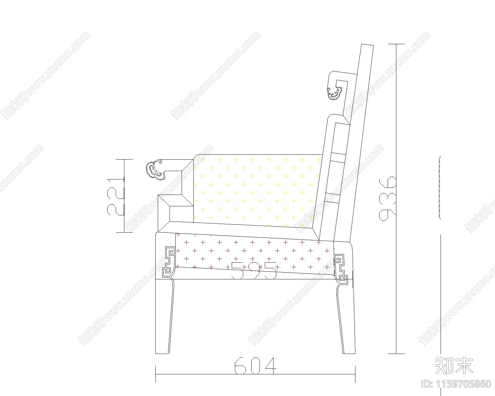 红木软包靠椅施工图下载【ID:1159705860】