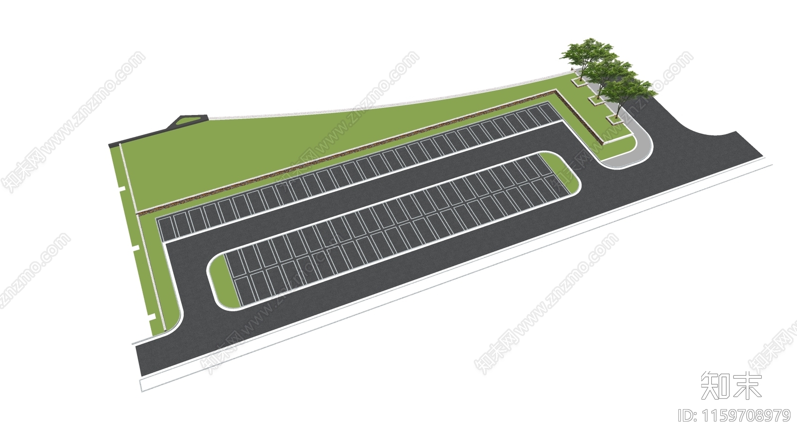 现代停车场SU模型下载【ID:1159708979】