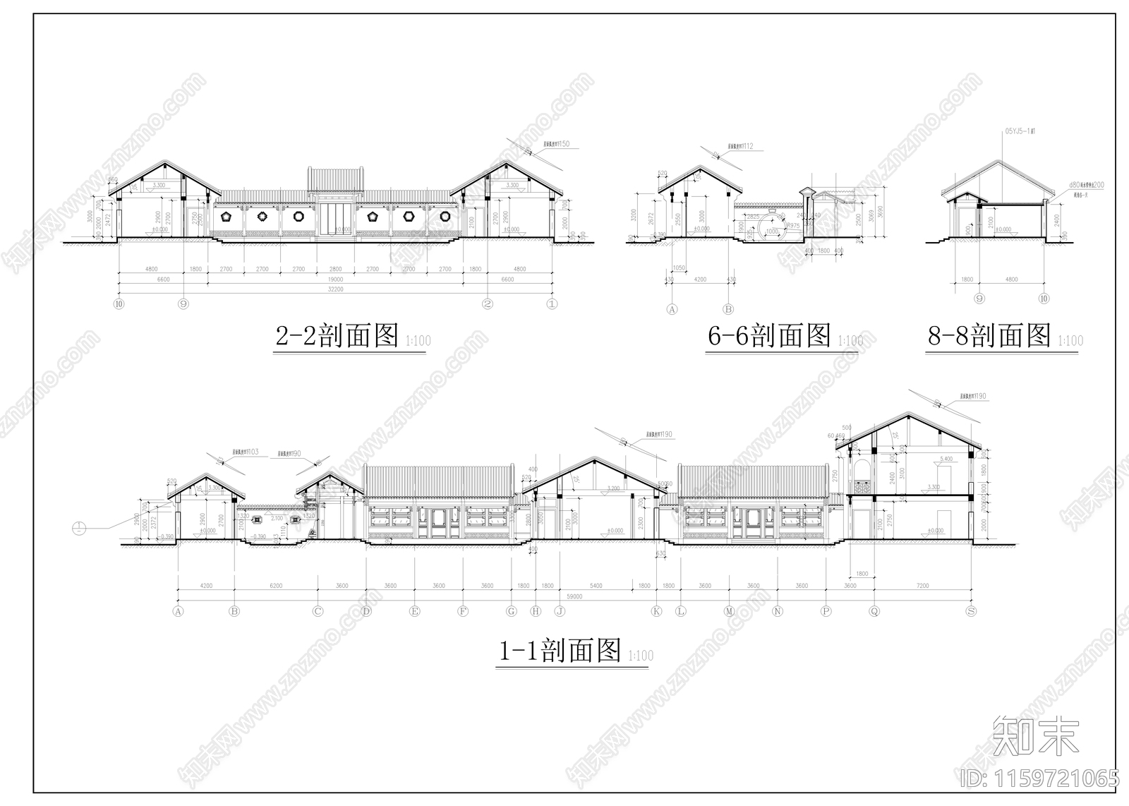 赵家庄四合院建施图cad施工图下载【ID:1159721065】