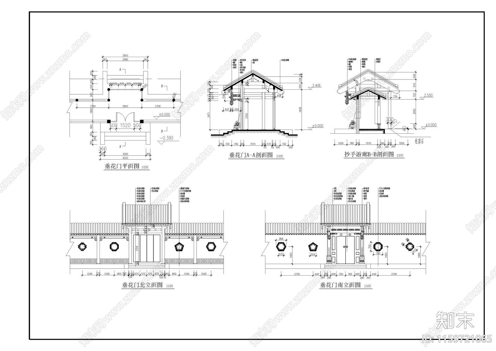 赵家庄四合院建施图cad施工图下载【ID:1159721065】