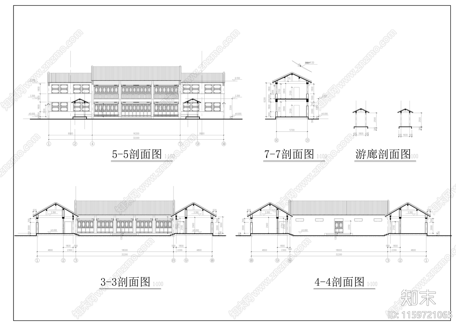 赵家庄四合院建施图cad施工图下载【ID:1159721065】