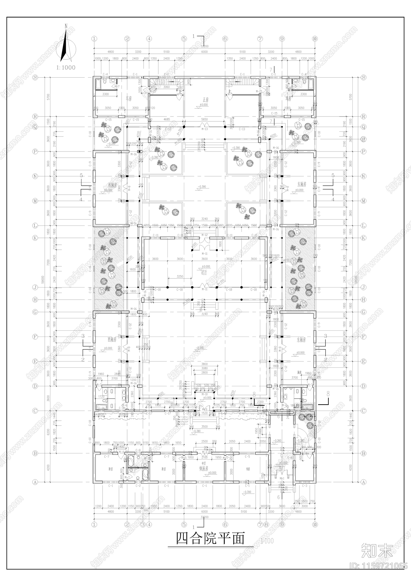 赵家庄四合院建施图cad施工图下载【ID:1159721065】