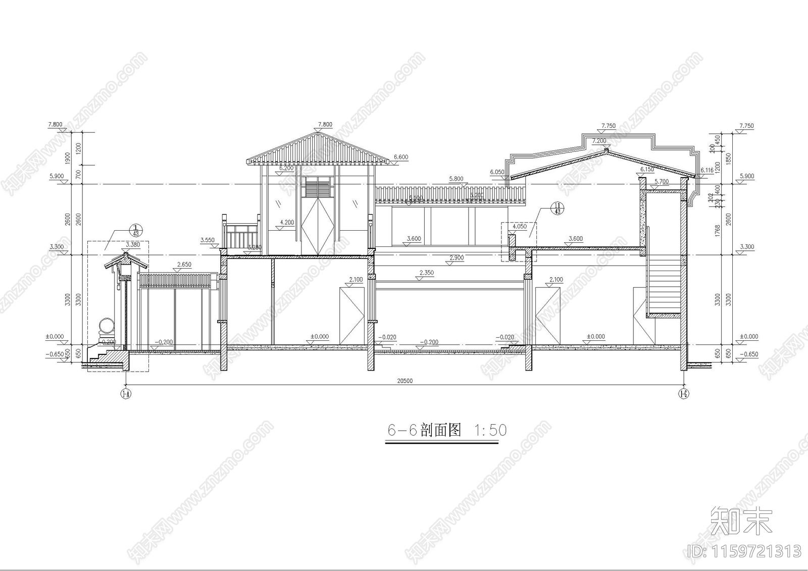 四合院建筑图cad施工图下载【ID:1159721313】