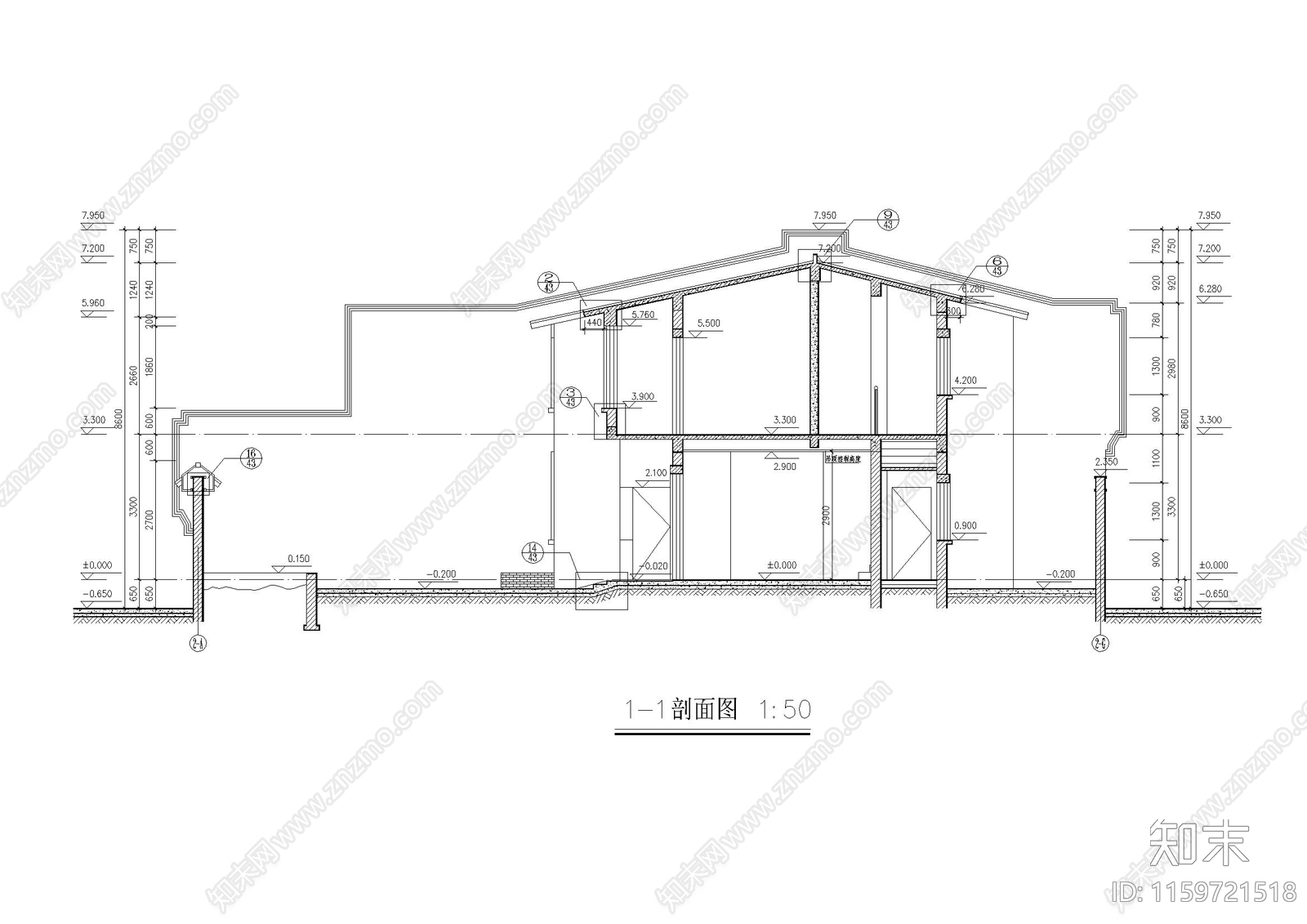 龙湖别院建筑cad施工图下载【ID:1159721518】