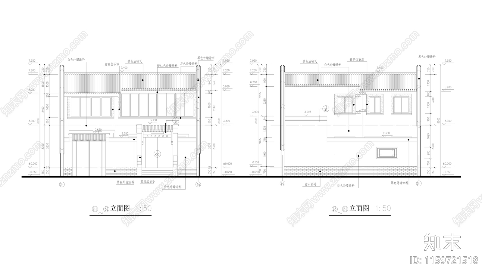 龙湖别院建筑cad施工图下载【ID:1159721518】