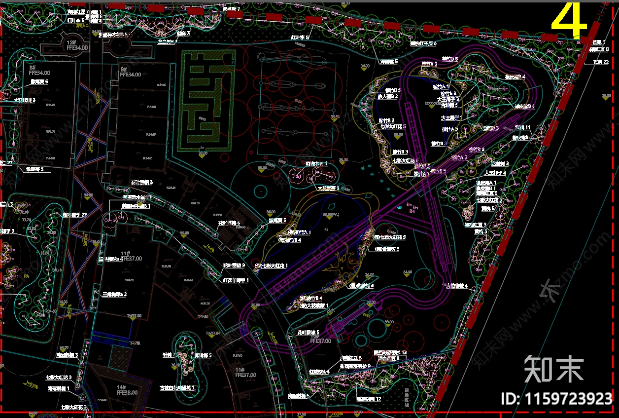 海南某游乐园植物施工图下载【ID:1159723923】
