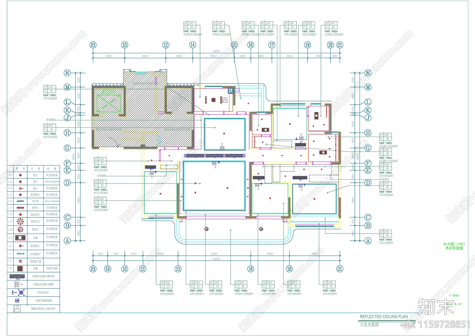 190㎡现代风格大平层全套装cad施工图下载【ID:1159728851】