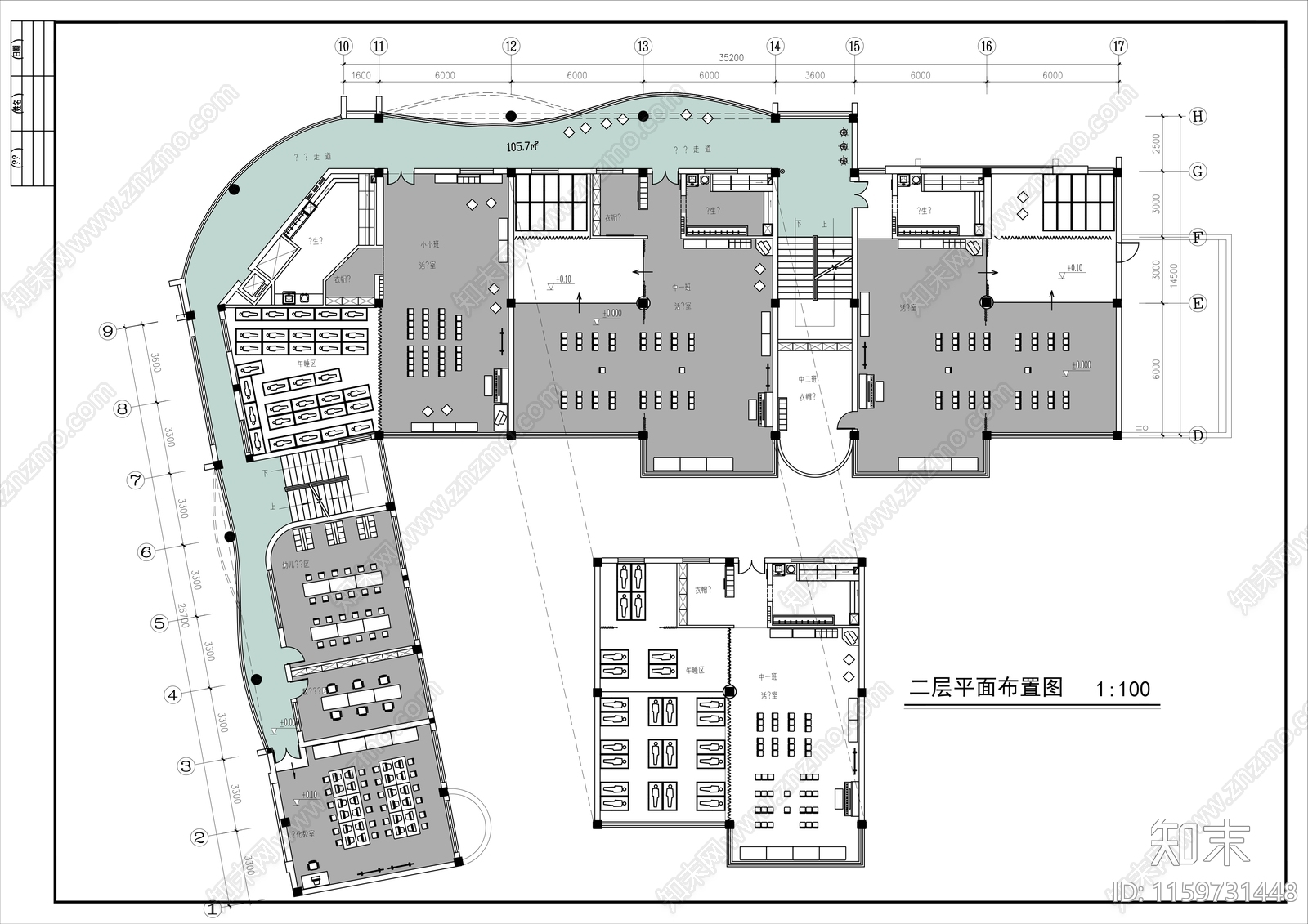 4000㎡四层幼儿园平面布置图施工图下载【ID:1159731448】