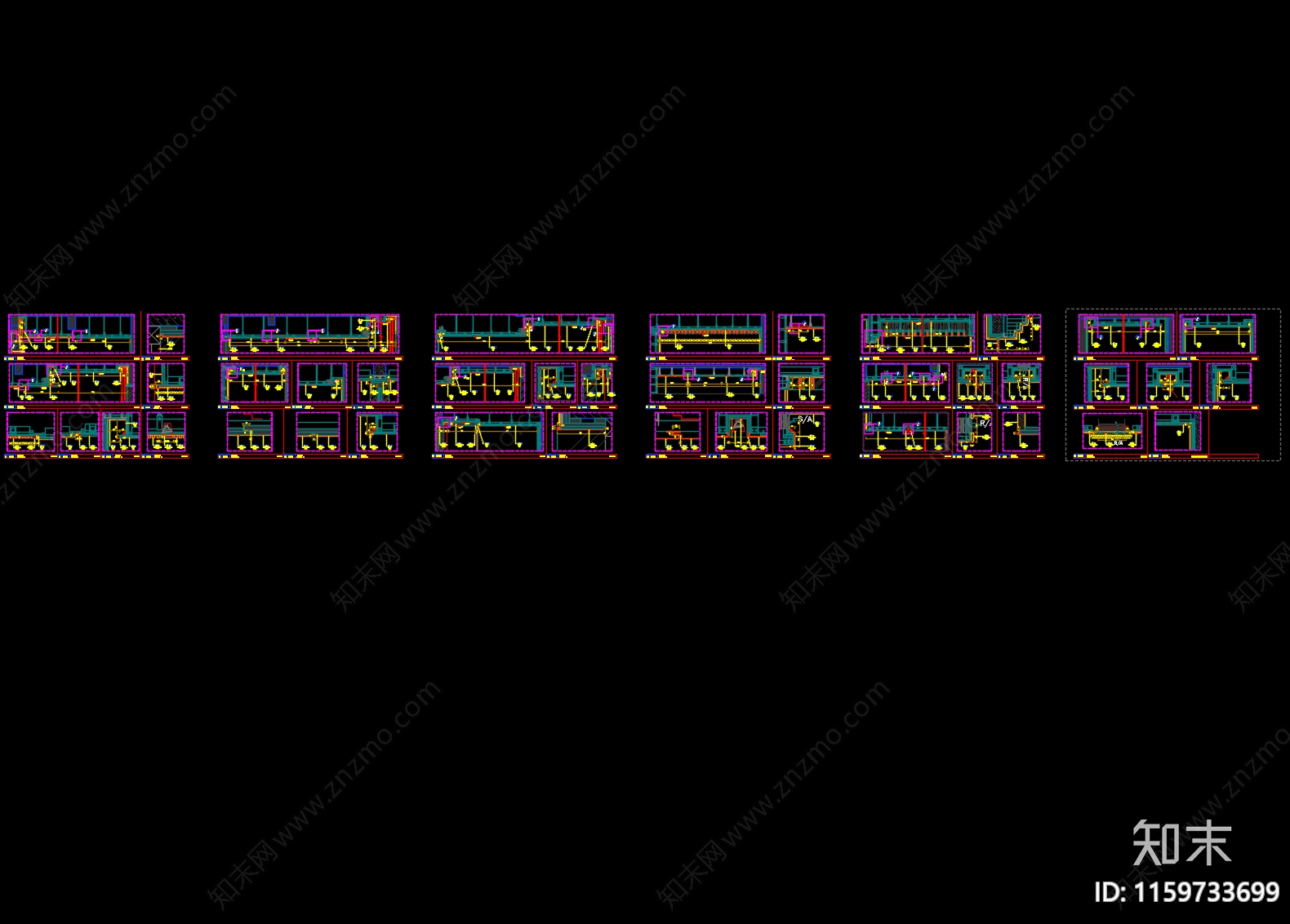 现代别墅天花通用节点施工图下载【ID:1159733699】