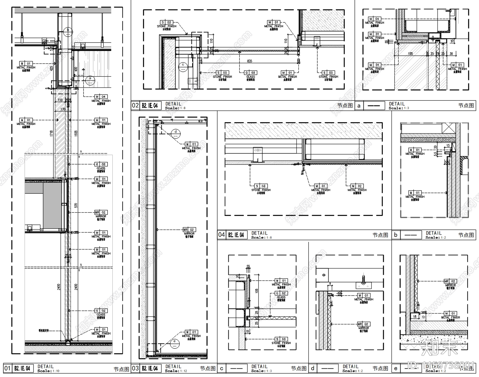 现代简约别墅地下室墙身通用节点cad施工图下载【ID:1159736001】