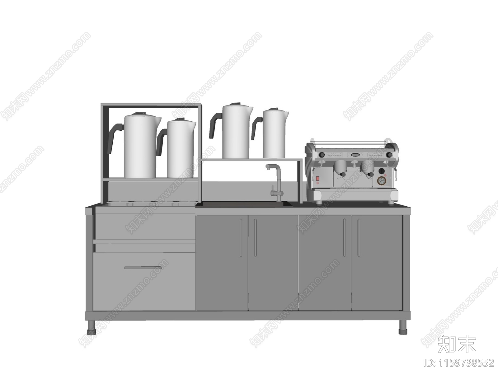 现代奶茶咖啡操作台SU模型下载【ID:1159738552】