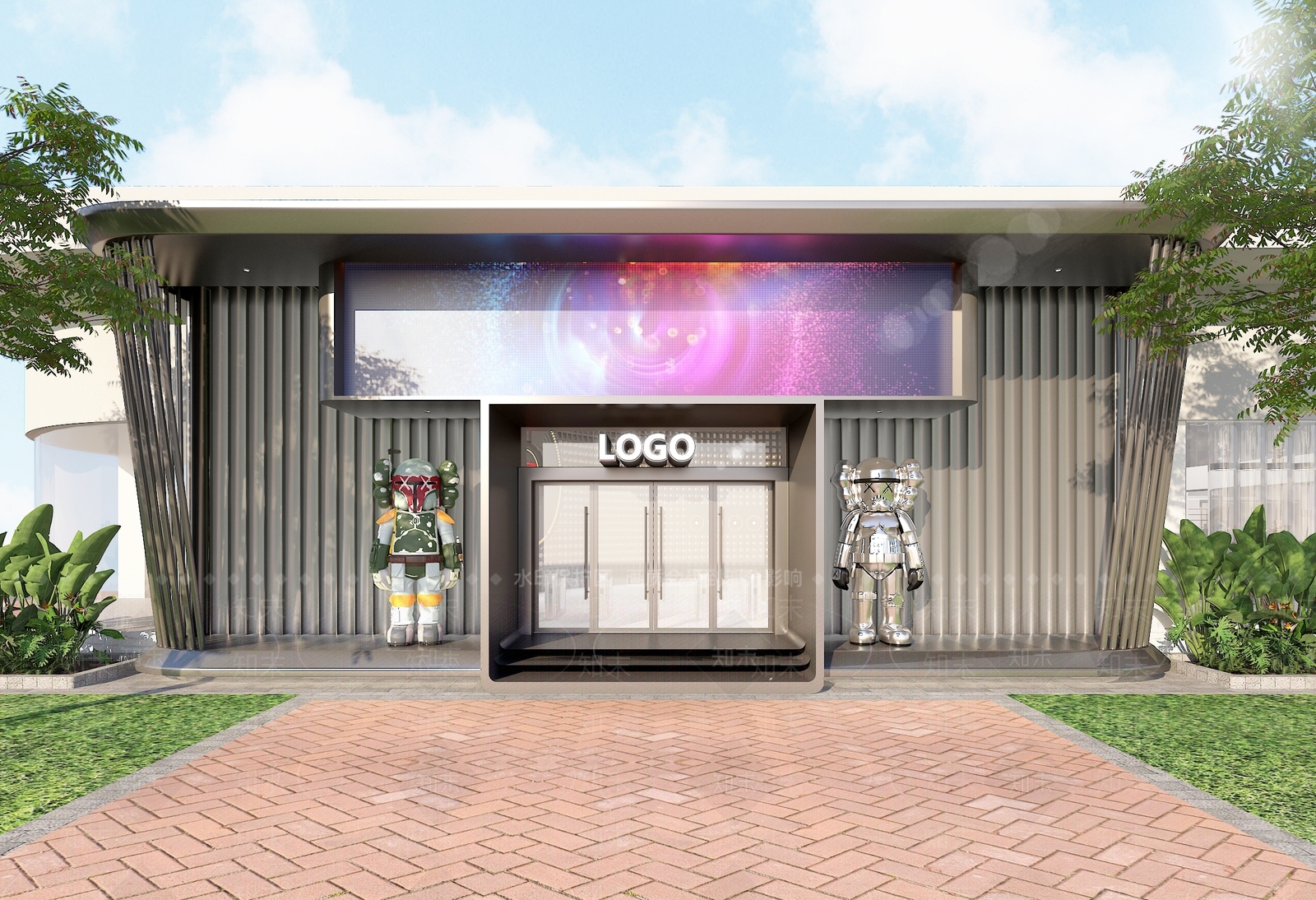 现代潮玩展厅门头3D模型下载【ID:1159740744】