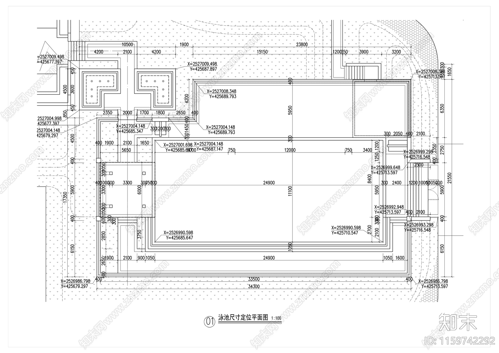 常用泳池尺寸平面详图施工图下载【ID:1159742292】