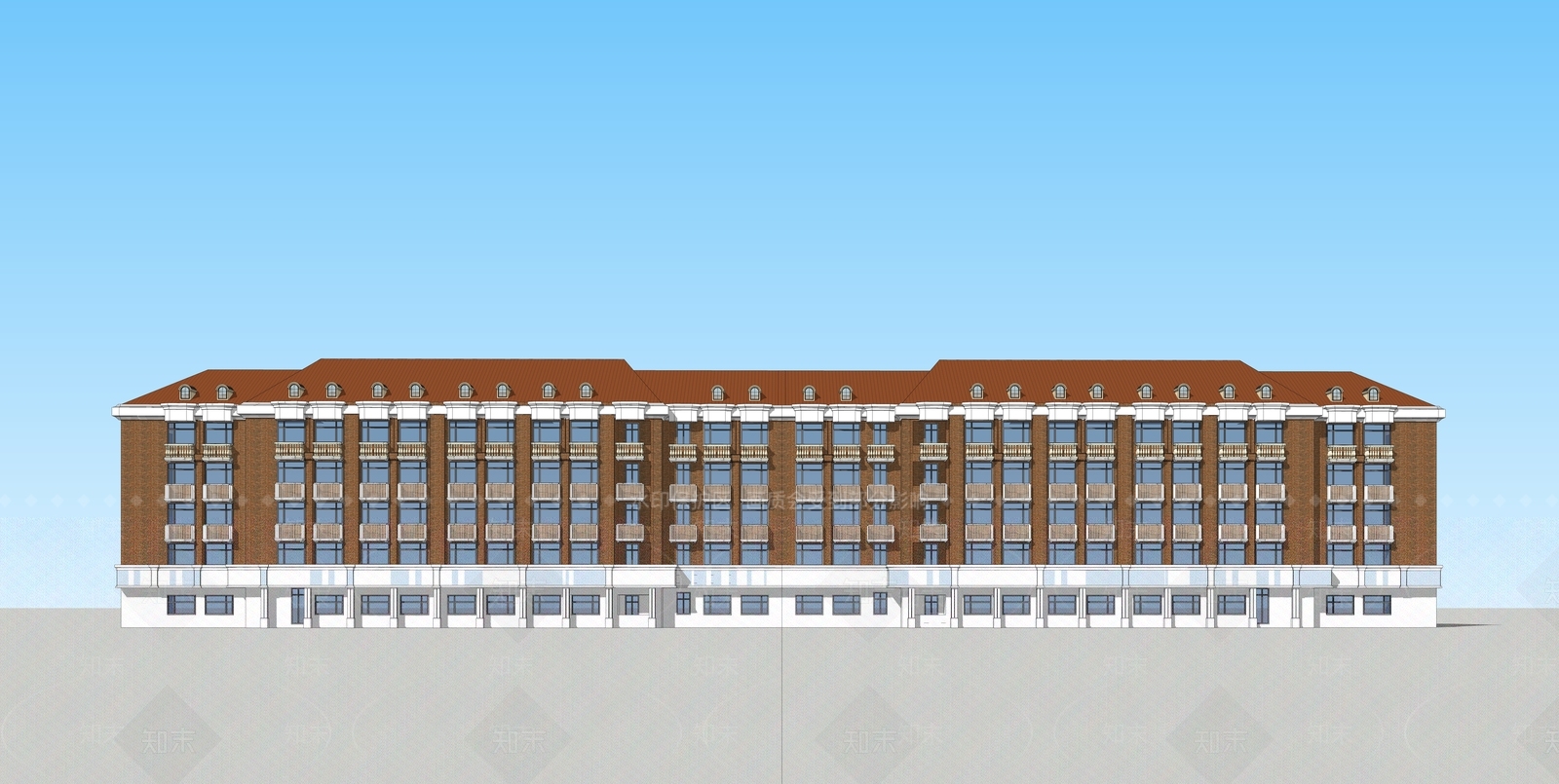 欧式红砖住宅SU模型下载【ID:1159746875】