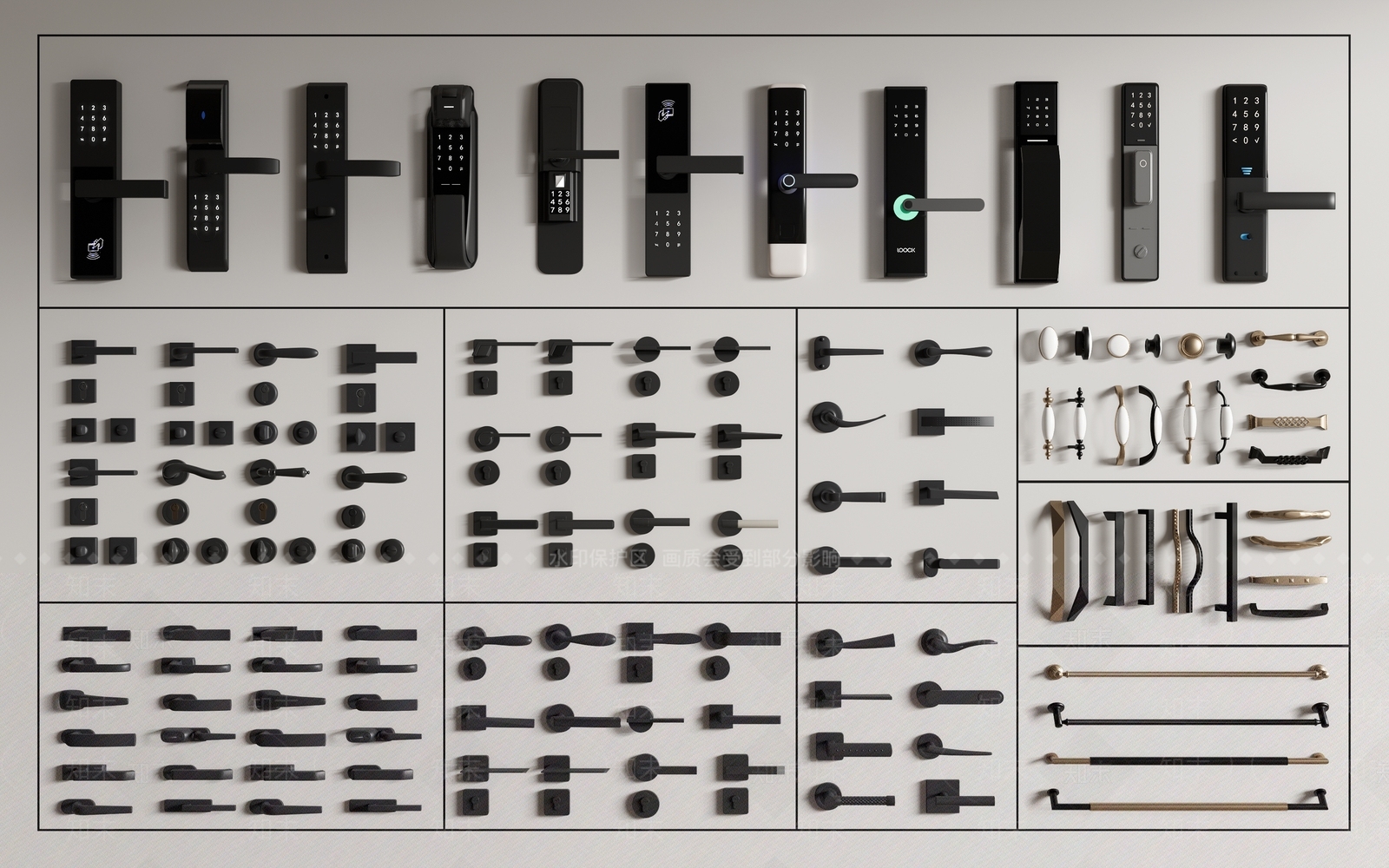 现代门把手3D模型下载【ID:1159749711】