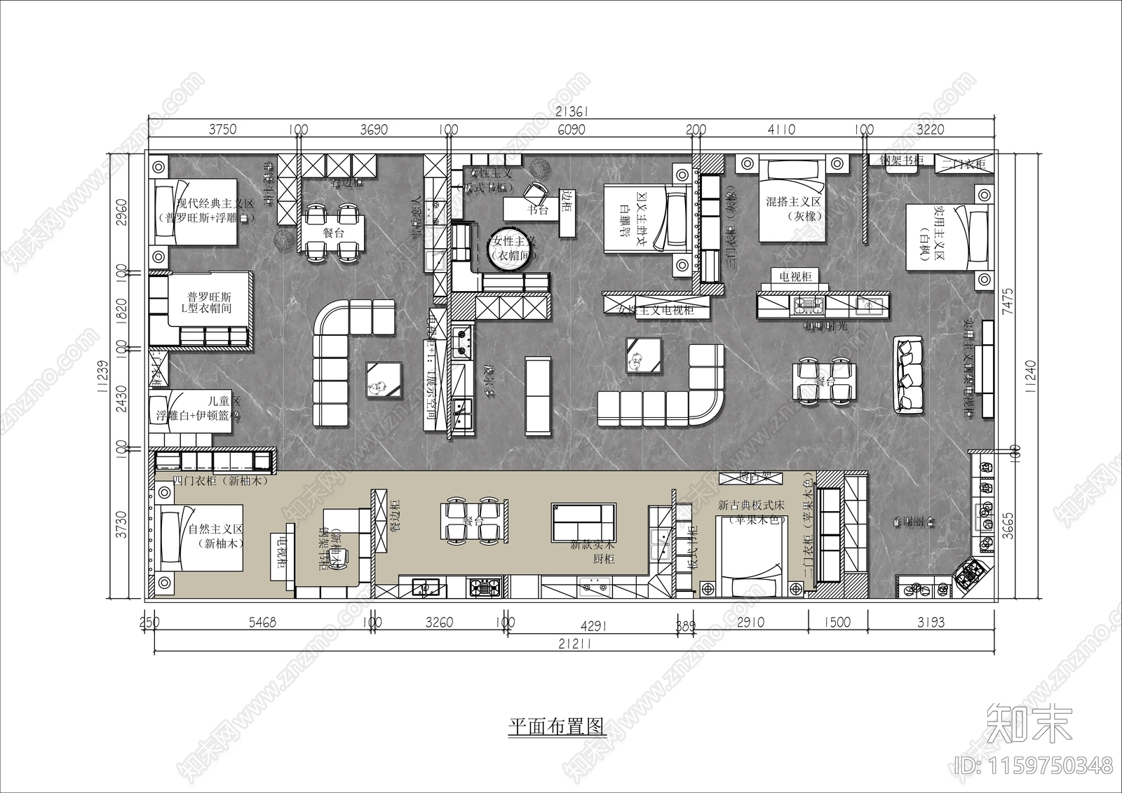 200㎡欧式家具专卖店平面布置图施工图下载【ID:1159750348】