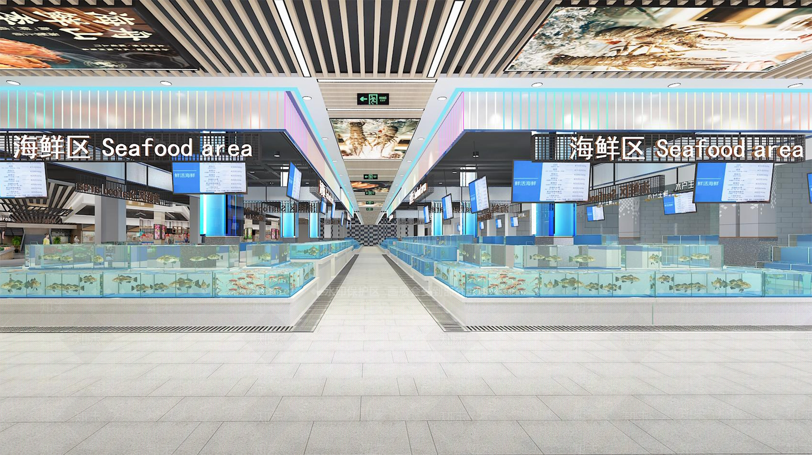 现代海鲜市场3D模型下载【ID:1159752470】
