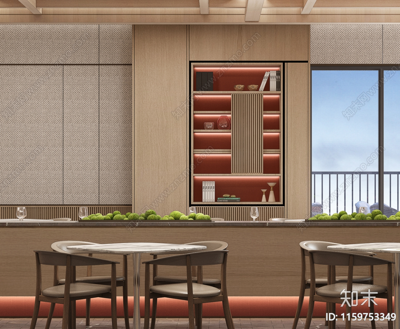 现代餐厅大厅展示柜节点大样图施工图下载【ID:1159753349】