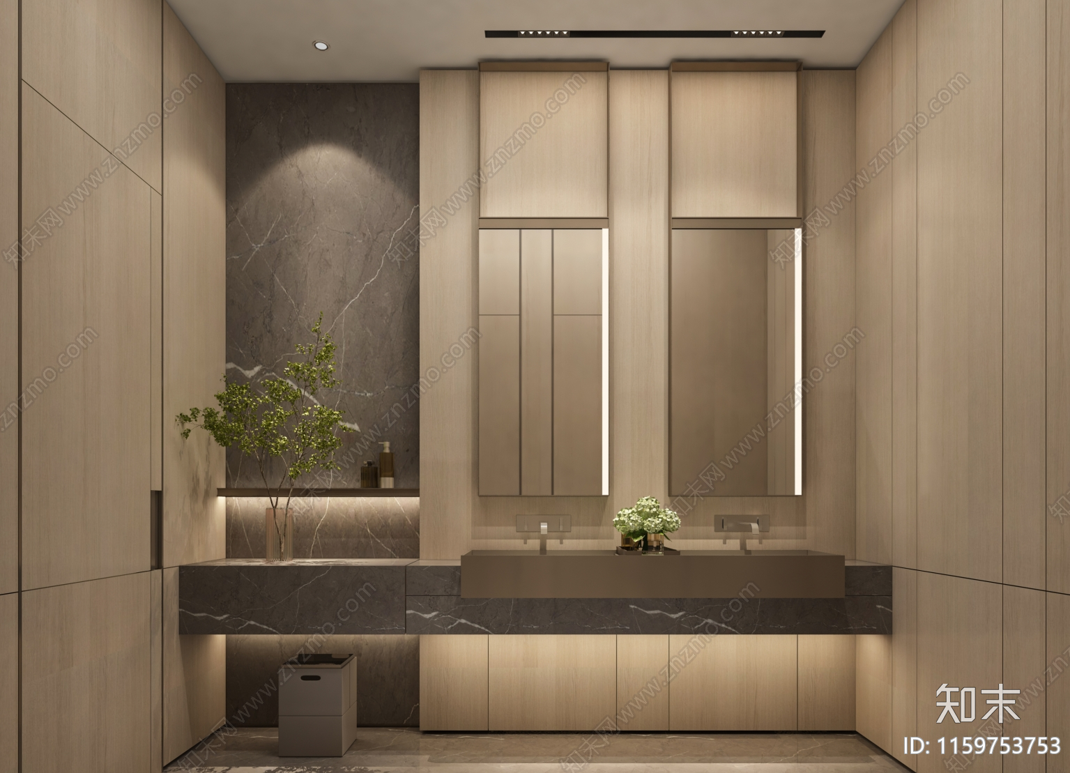 现代餐厅女卫生间洗手台节点大样图施工图下载【ID:1159753753】