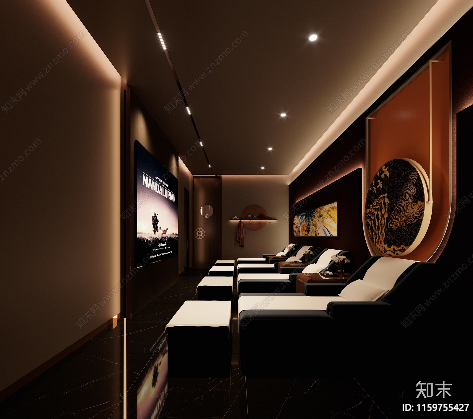 新中式足浴包间3D模型下载【ID:1159755427】