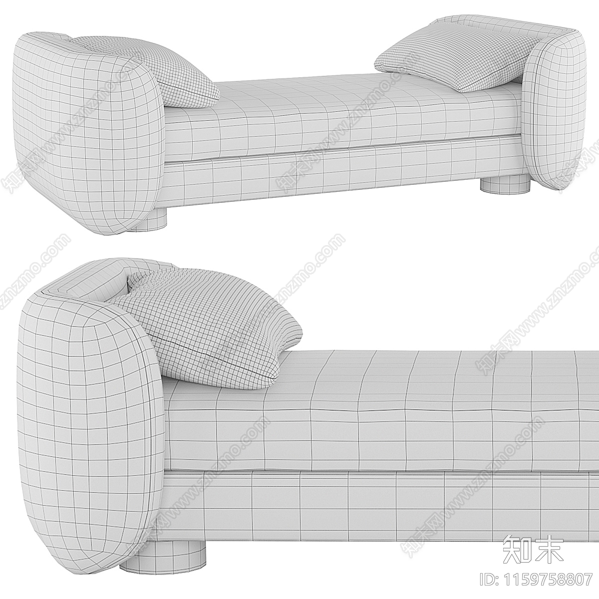 现代沙发凳3D模型下载【ID:1159758807】