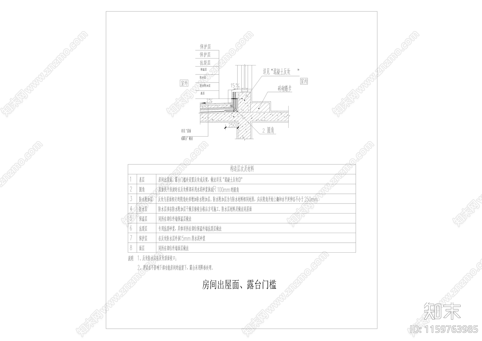 房间出屋面施工图下载【ID:1159763985】