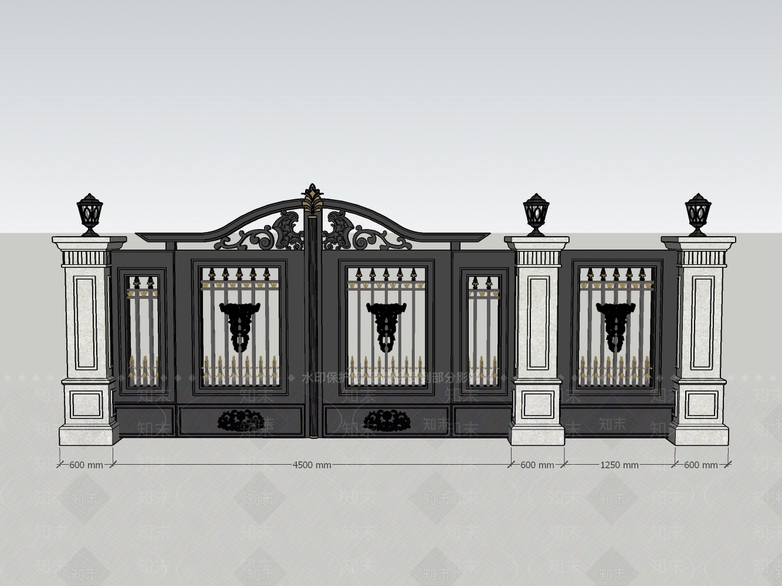欧式庭院大门SU模型下载【ID:1159766710】