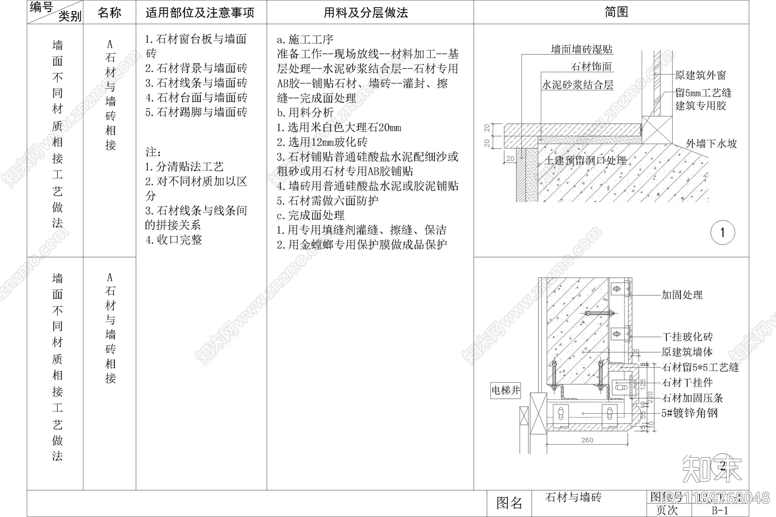 瓷砖墙砖陶瓷墙面收口工艺做法节点大样图详图施工图下载【ID:1159768048】