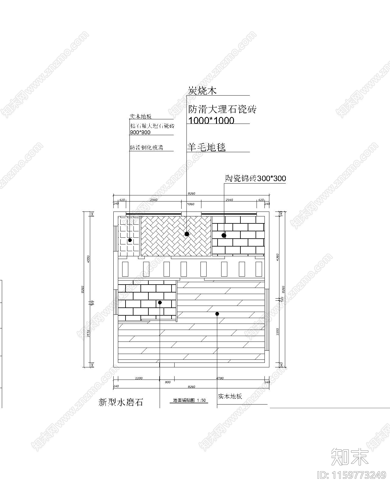 新中式茶室设计图纸cad施工图下载【ID:1159773249】