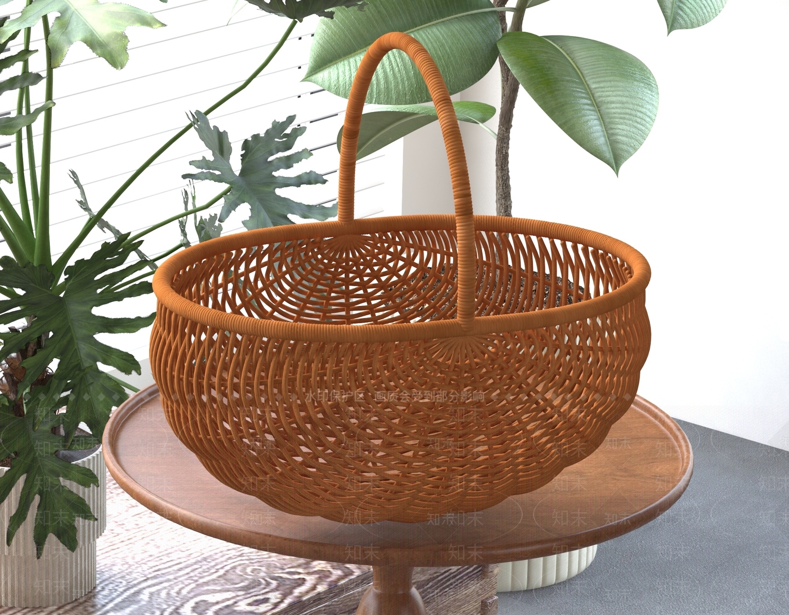 藤编水果篮3D模型下载【ID:1159774090】