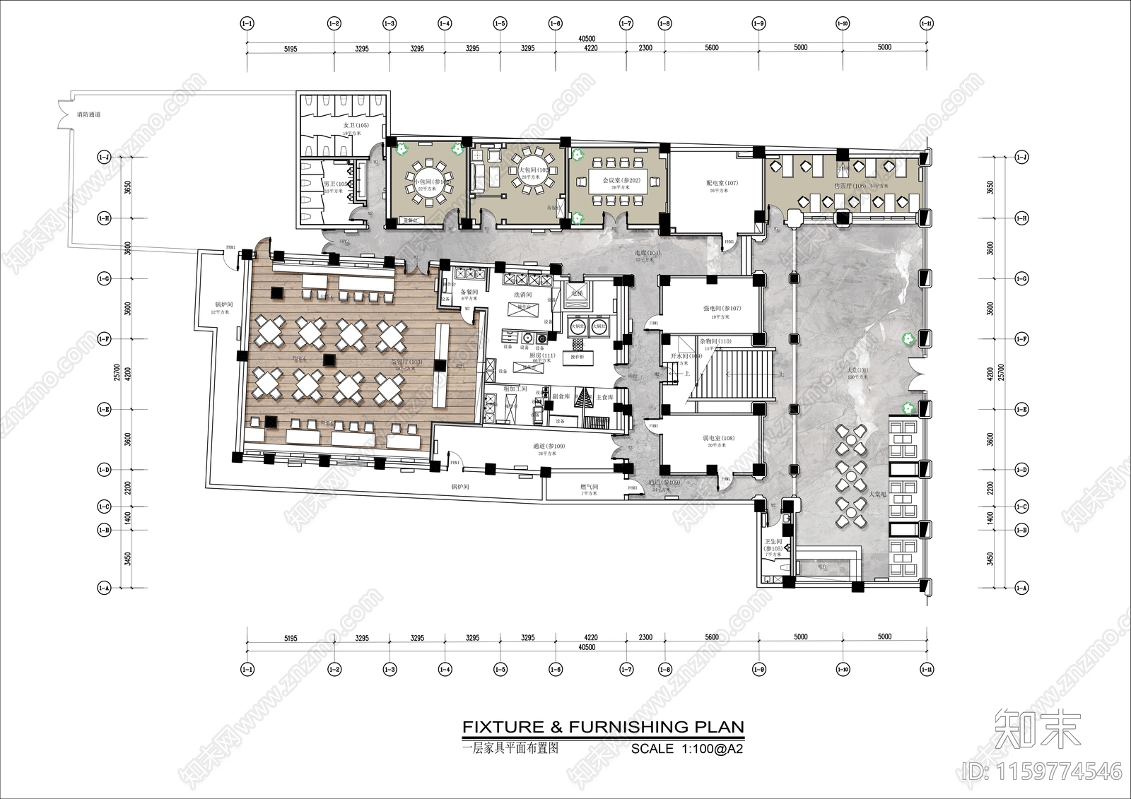 2000㎡两层北京剧院平面布局图cad施工图下载【ID:1159774546】