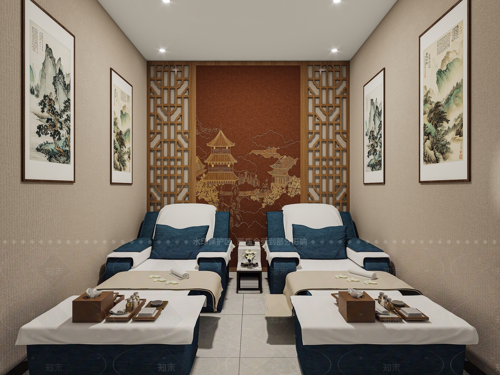 新中式美容院3D模型下载【ID:1214428611】