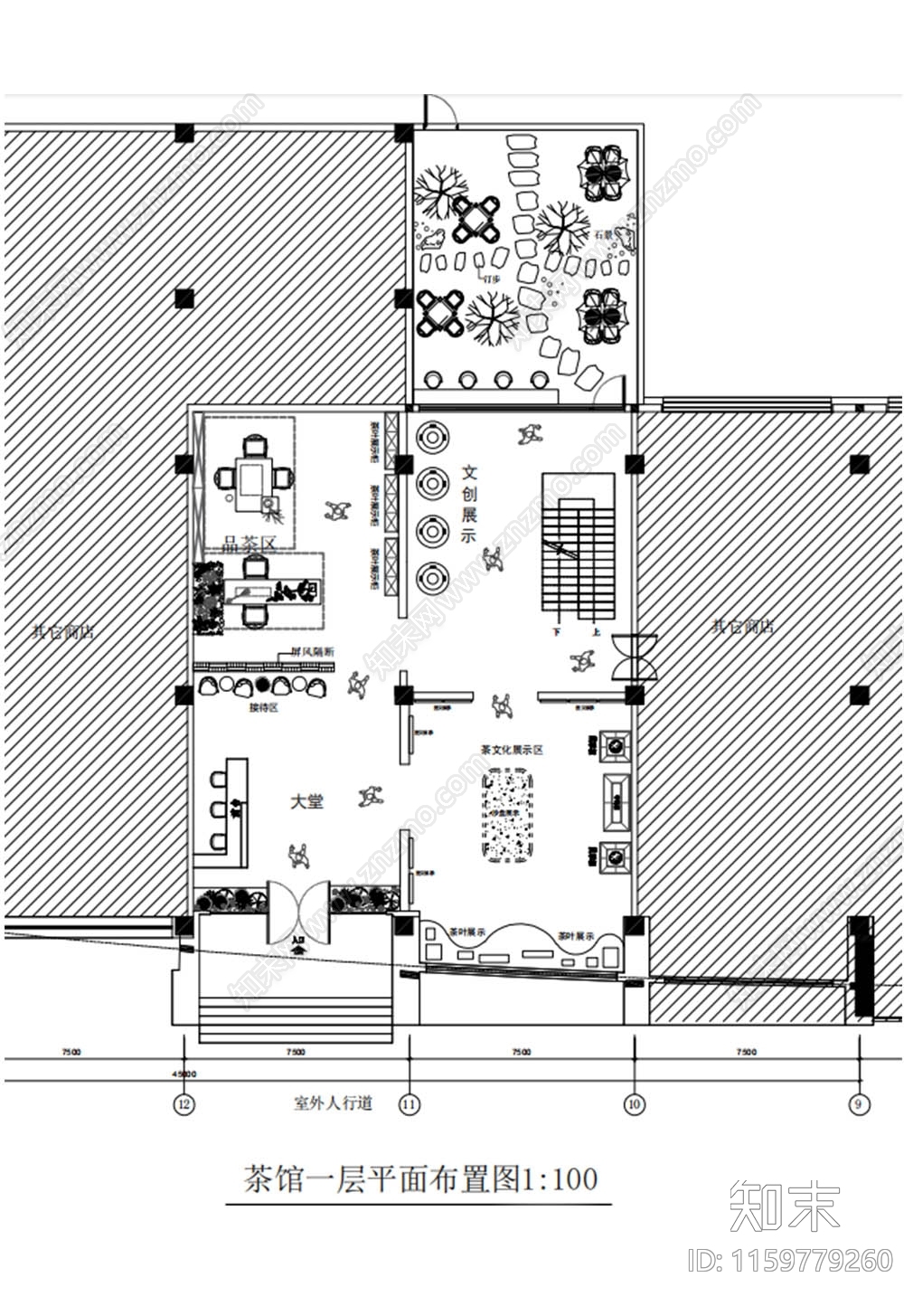 茶馆两层平面图设计cad施工图下载【ID:1159779260】