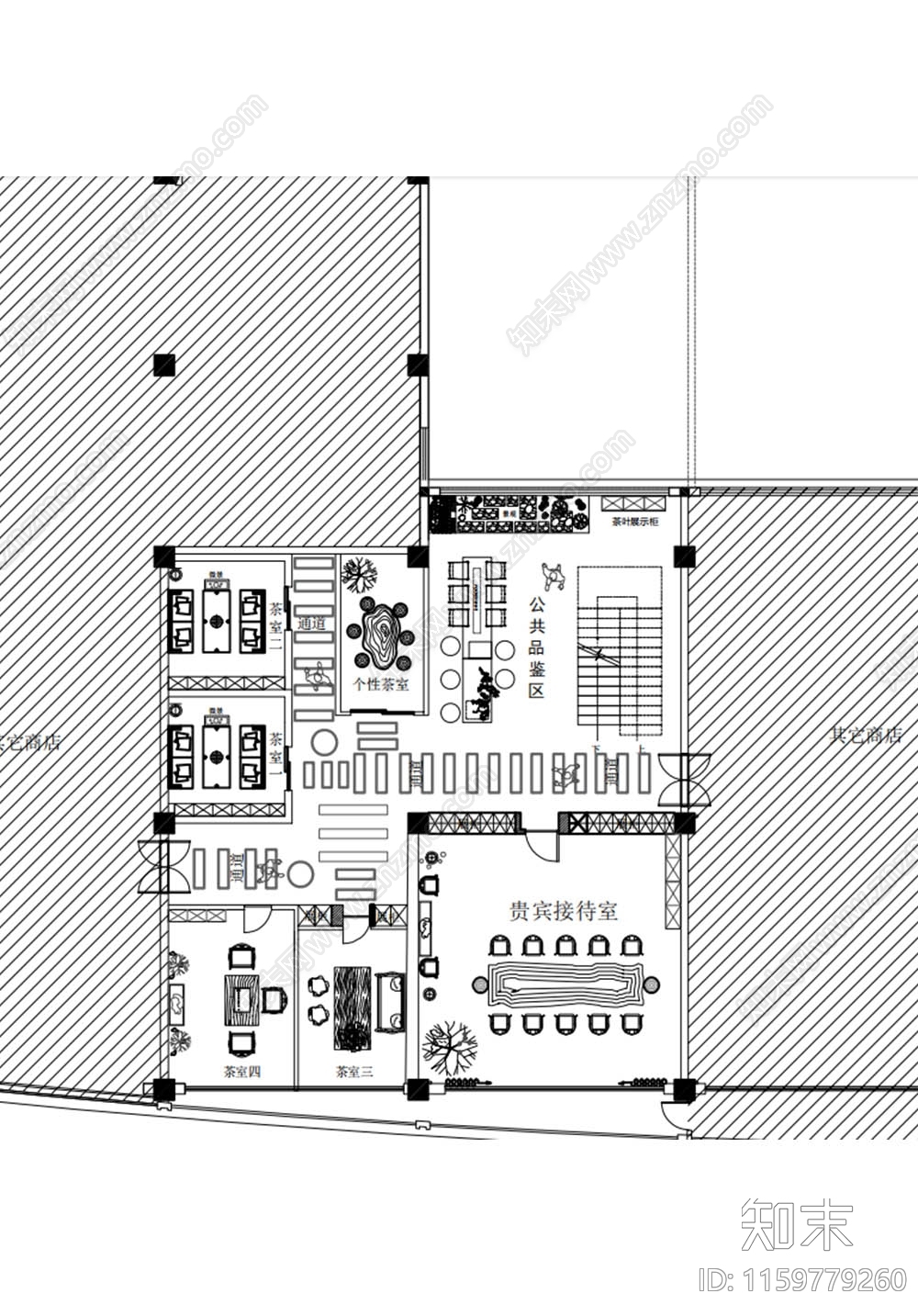 茶馆两层平面图设计cad施工图下载【ID:1159779260】