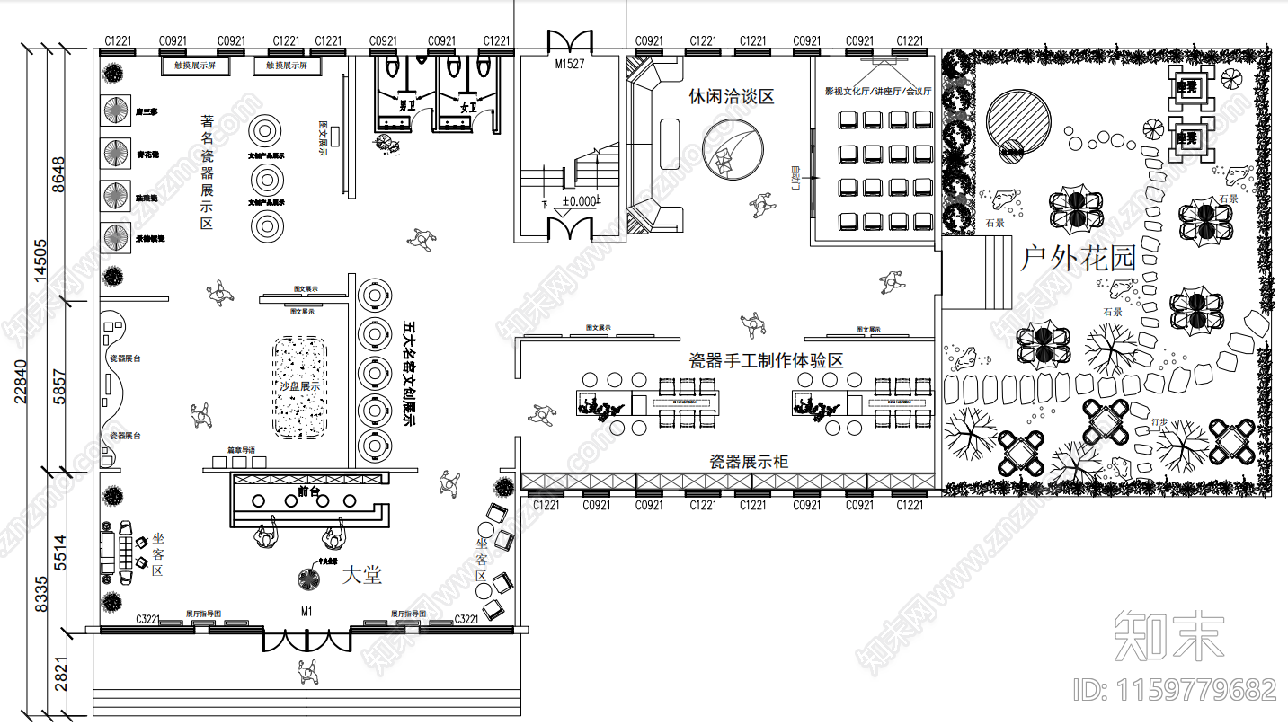 瓷器展厅cad施工图下载【ID:1159779682】