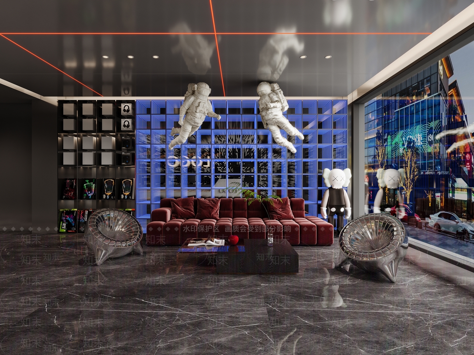 现代电竞酒店大厅3D模型下载【ID:1159781750】