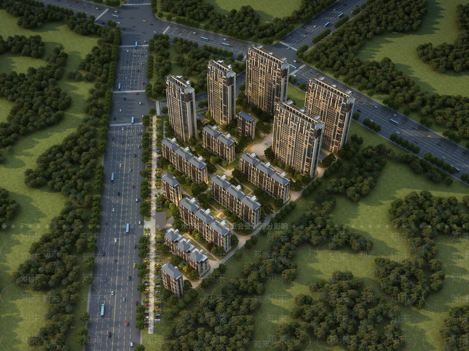 现代住宅鸟瞰3D模型下载【ID:1159782432】