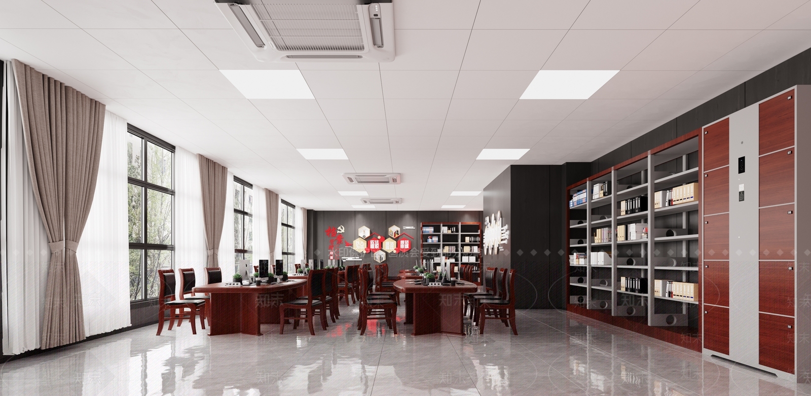 现代工装检阅大厅3D模型下载【ID:1159783630】
