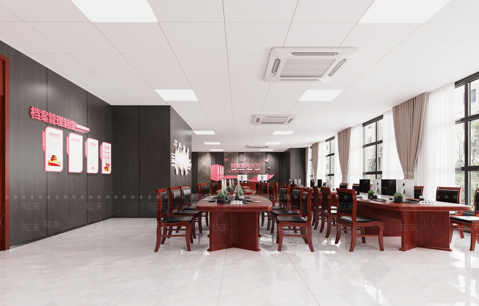 现代工装检阅大厅3D模型下载【ID:1159783630】
