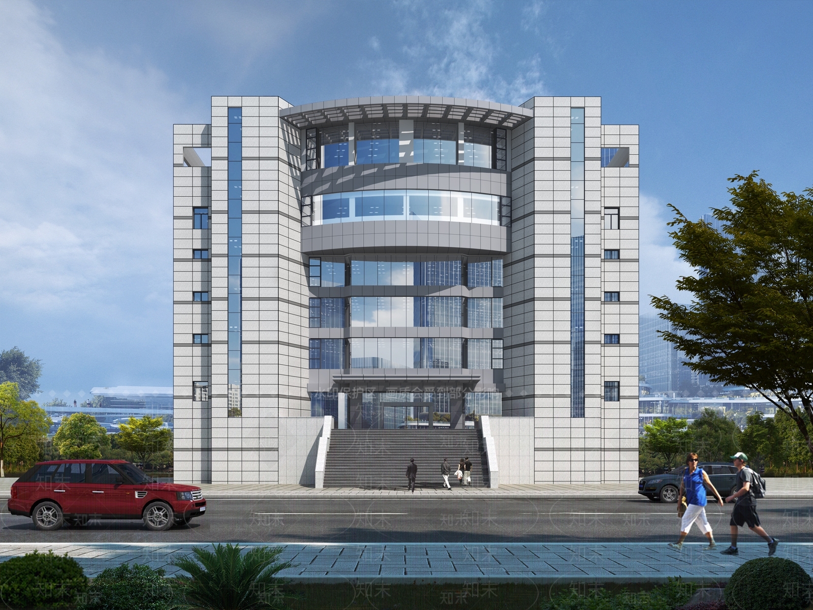 现代银行外立面透视3D模型下载【ID:1159791966】