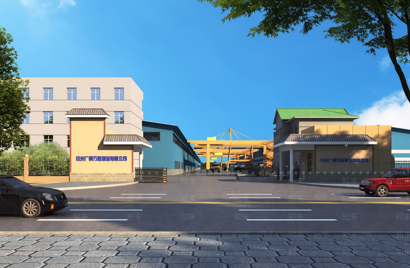 现代厂区鸟瞰3D模型下载【ID:1159795493】