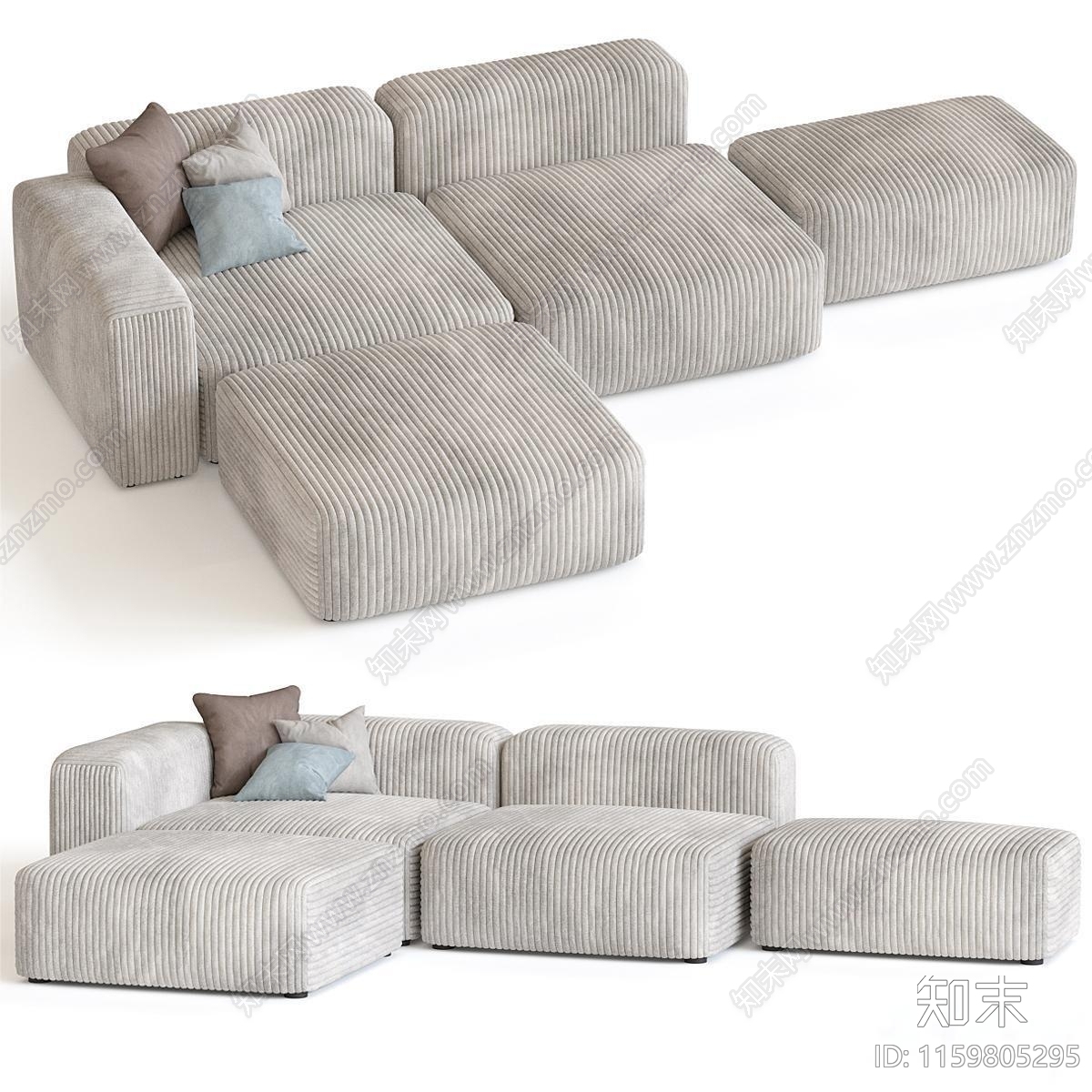 SofaSorrento现代多人沙发3D模型下载【ID:1159805295】