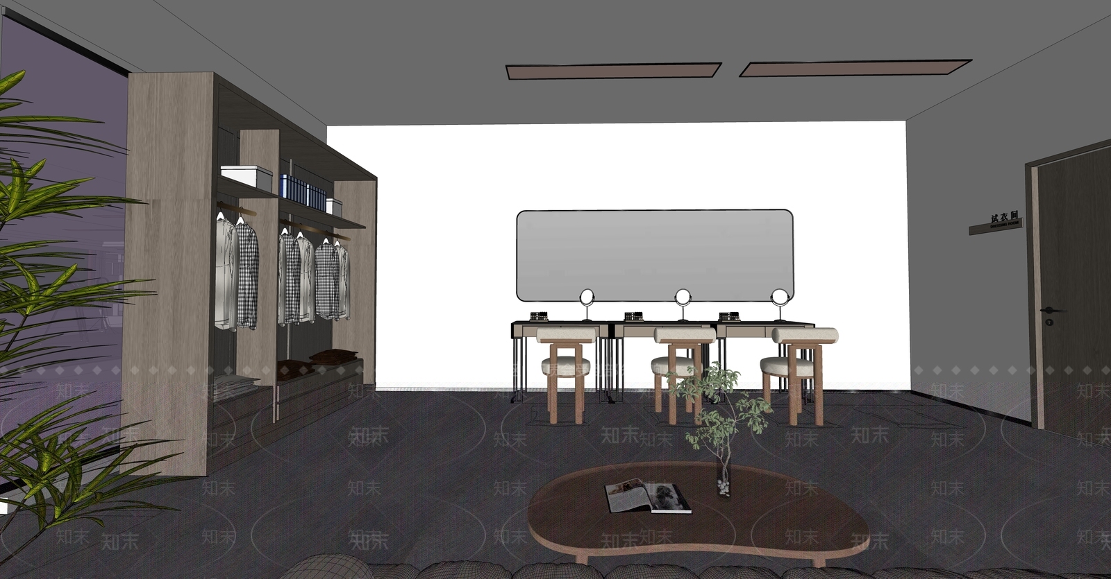 现代化妆间SU模型下载【ID:1159809255】