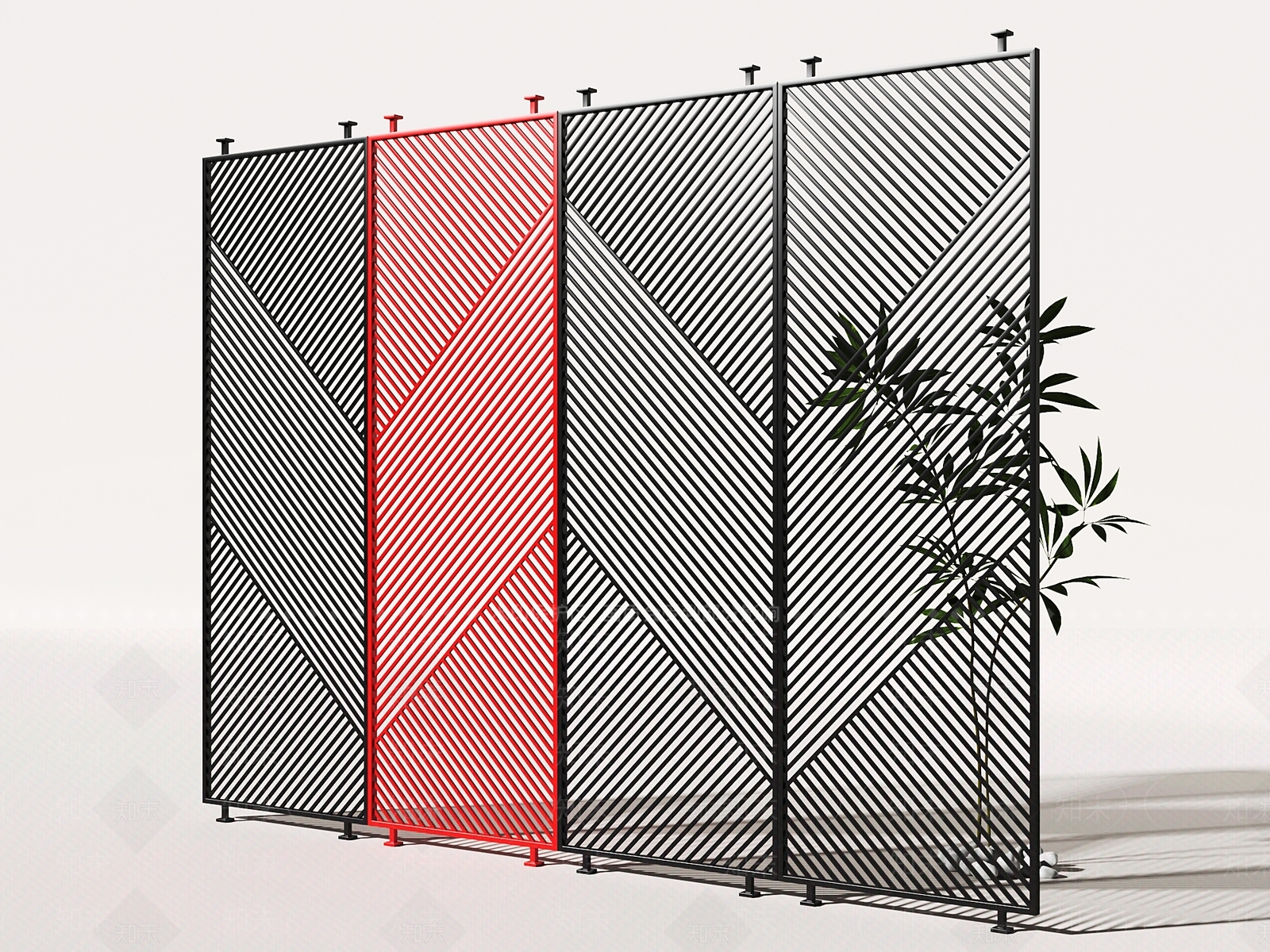 工业风铁艺隔断SU模型下载【ID:1159810306】