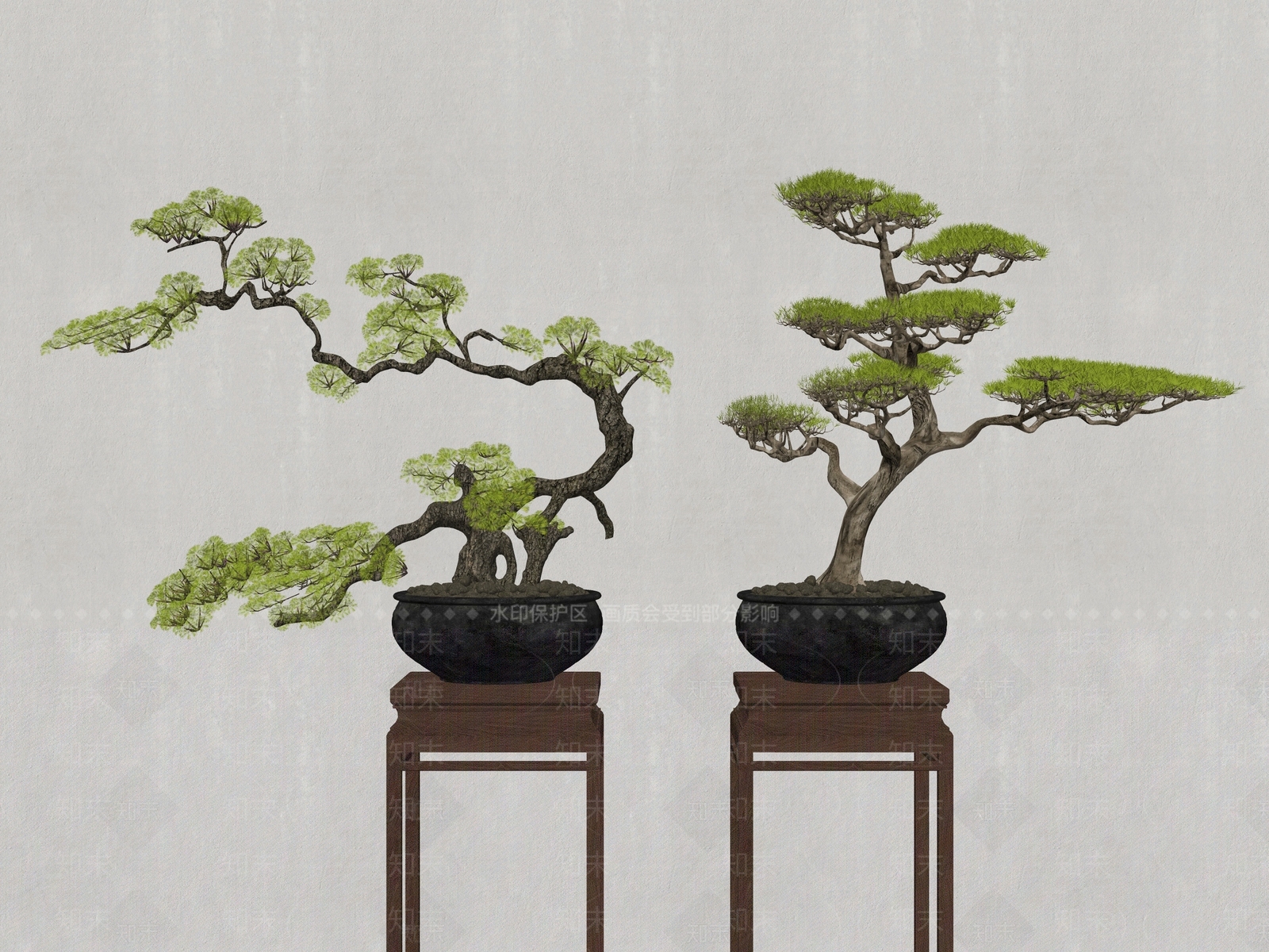 松树盆栽SU模型下载【ID:1159813958】