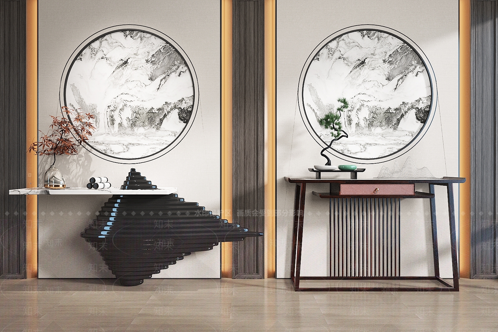 新中式条案3D模型下载【ID:1159815429】